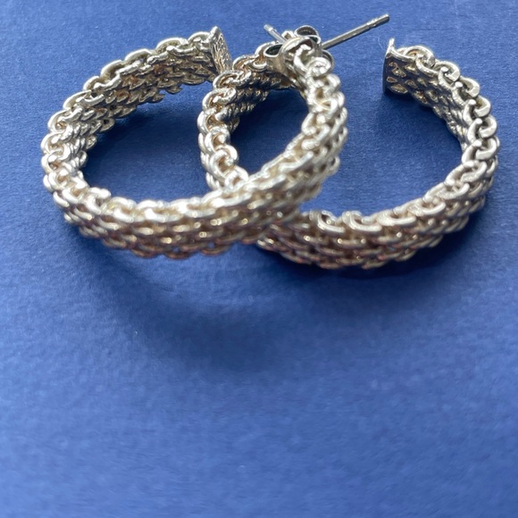 Tiffany & Co. Silver Braided Hoop Earrings - Picture 3 of 8